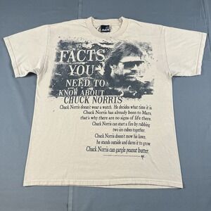 Vintage Chuck Norris t shirt men's large Hybrid tees Tan